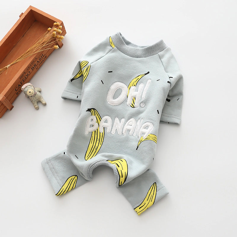Banana Print Elastic Casual Dog Clothes