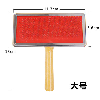 Pet Wooden Handle Needle Brush for Dogs and Cats