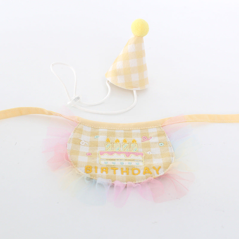Dog Birthday Cake Bib Towel for Pets