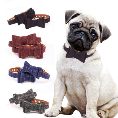 Aminge New British Bow Pet Collar for Dogs and Cats
