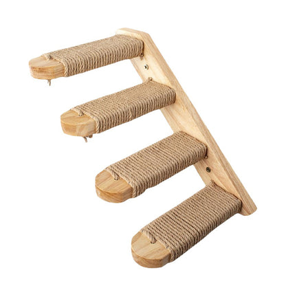 Multi-Layer Solid Wood Cat Climbing Wall Stairs