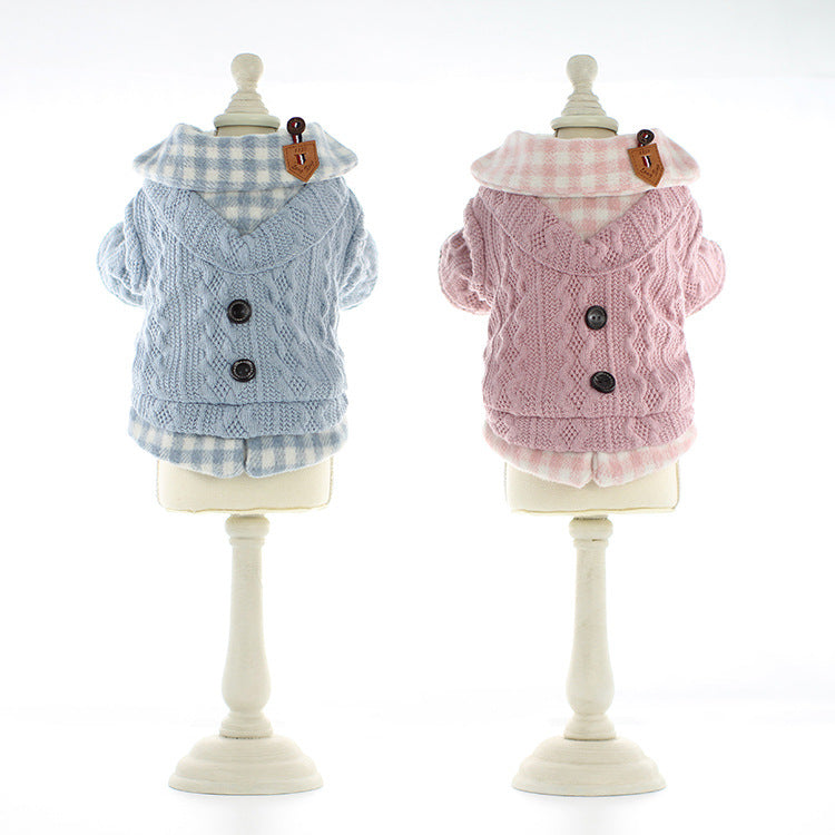 2020 Fall Winter Pet Dog Clothes - Plaid Design