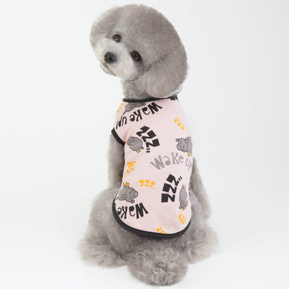 Cotton Vest for Teddy Dogs with Piggy Print Design