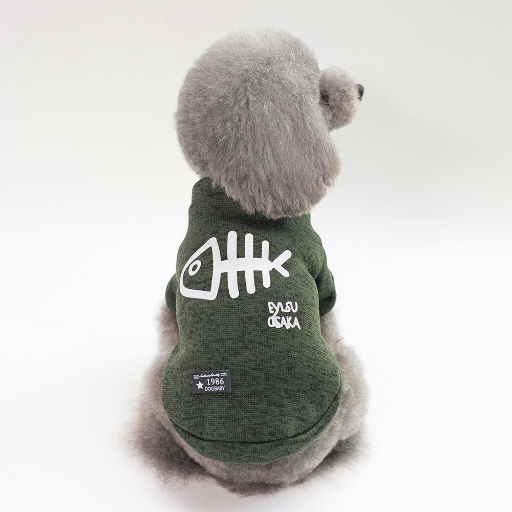 Fishbone Pattern Warm Sweater for Small Dogs