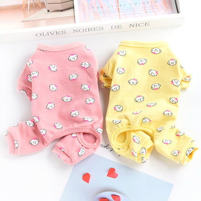 Cotton Cute Pet Pajamas for Dogs in Spring & Autumn