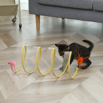 S-Shaped Foldable Cat Tunnel Toy for Pets