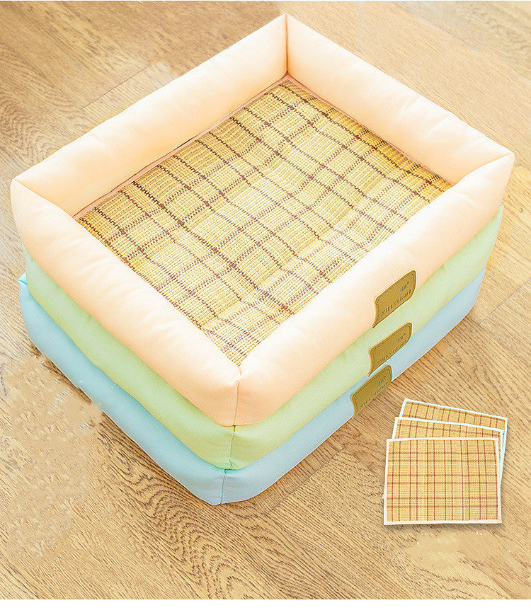 Removable Oxford Cloth Dog Bed with Cooling Mat
