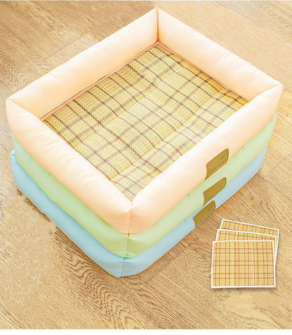Removable Oxford Cloth Dog Bed with Cooling Mat