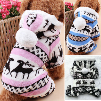 Thick Velvet Dog Outfit for Pets (Deer Design)