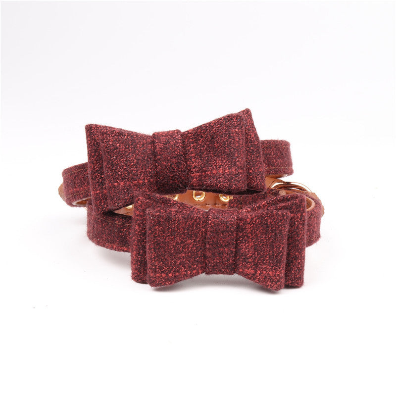 Aminge New British Bow Pet Collar for Dogs and Cats