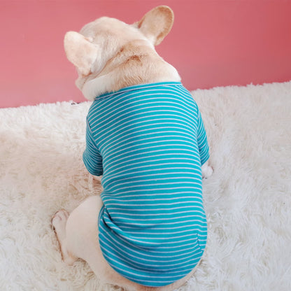 Cotton Stretch Striped Padded T-Shirt