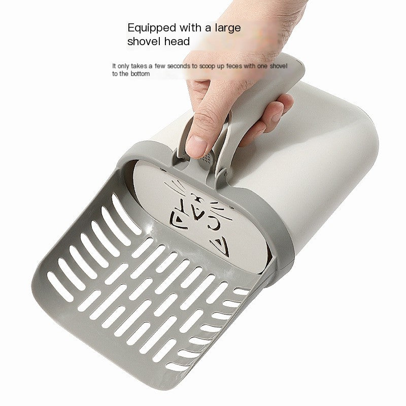 Large Capacity Litter Shovel and Waste Bin for Cats