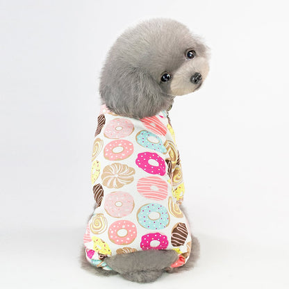 Dog Biker Striped Pajamas for Pets