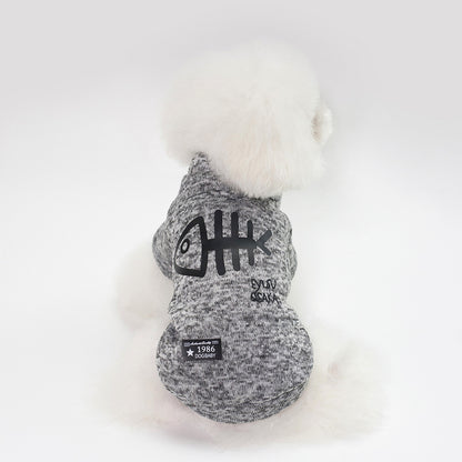 Fishbone Pattern Warm Sweater for Small Dogs