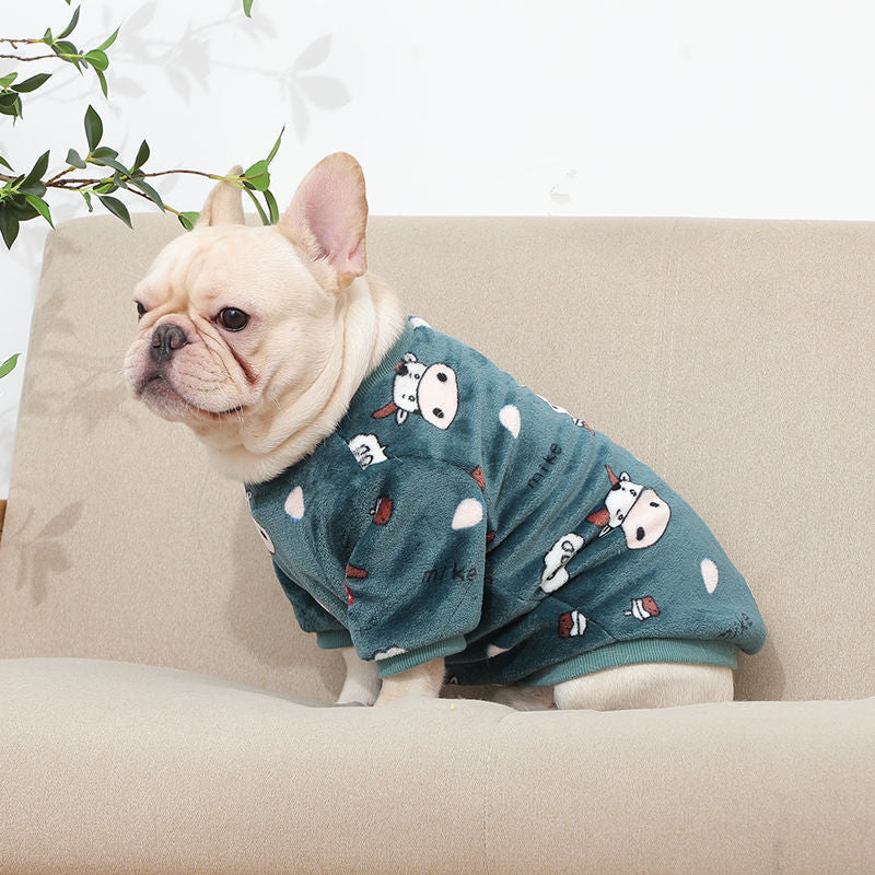 French Plush Pajamas for Pets with Fashion Flair