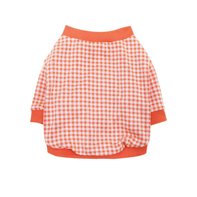 Fadou Plus Velvet Plaid Dog Sweater for Fall/Winter