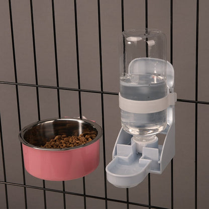 Stainless Steel Hanging Cat Water Bowl with Neck Guard