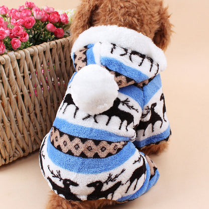 Thick Velvet Dog Outfit for Pets (Deer Design)