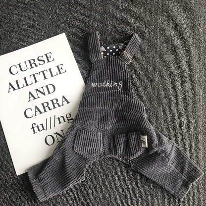 Pet Corduroy Overalls for Four-Legged Friends