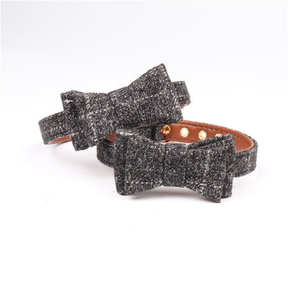 Aminge New British Bow Pet Collar for Dogs and Cats