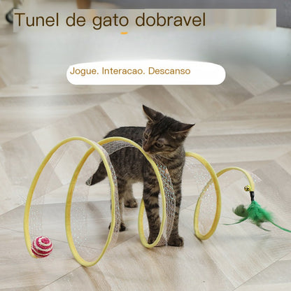 S-Shaped Foldable Cat Tunnel Toy for Pets