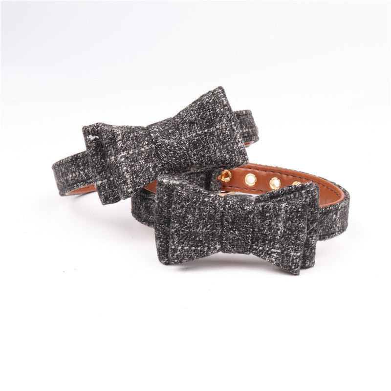 Aminge New British Bow Pet Collar for Dogs and Cats
