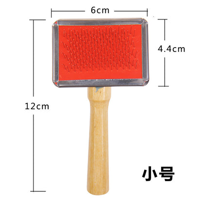 Pet Wooden Handle Needle Brush for Dogs and Cats