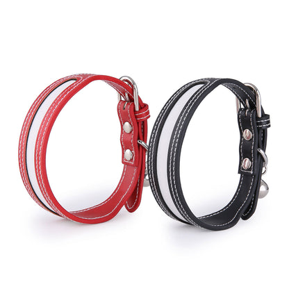 Reflective Outdoor Pet Collar with Bell for Cats & Dogs