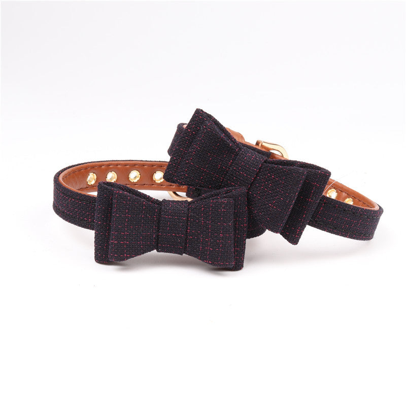 Aminge New British Bow Pet Collar for Dogs and Cats