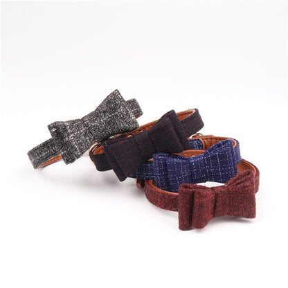 Aminge New British Bow Pet Collar for Dogs and Cats