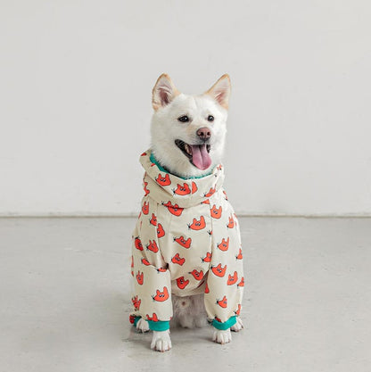 Hooded Raincoat for Dogs - Fashionable Four-Legged Design