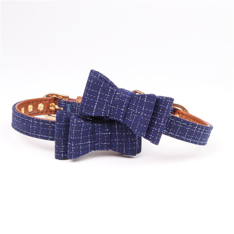 Aminge New British Bow Pet Collar for Dogs and Cats