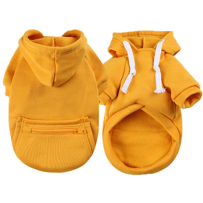 Autumn Winter Dog Zipper Pocket Cat Sweater Outfit