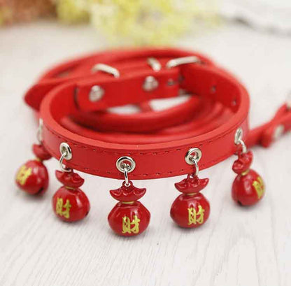 Dog and Cat Collars with Bell and Leash for Pets