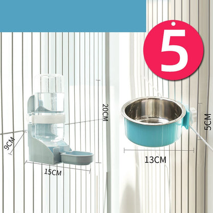 Stainless Steel Hanging Cat Water Bowl with Neck Guard