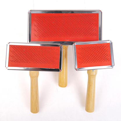 Pet Wooden Handle Needle Brush for Dogs and Cats