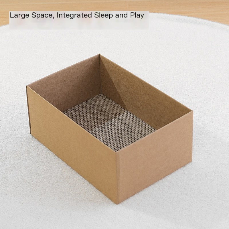 Durable Corrugated Paper Cat House and Scratching Pad