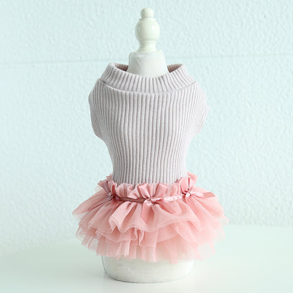 Powder Blue Wool Skirt for Pets