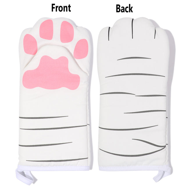 Cute Cartoon Cat Claw Heat-Resistant Oven Gloves