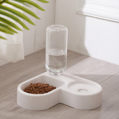 Dual-Use Cat and Dog Double Bowl with Non-Wet Design