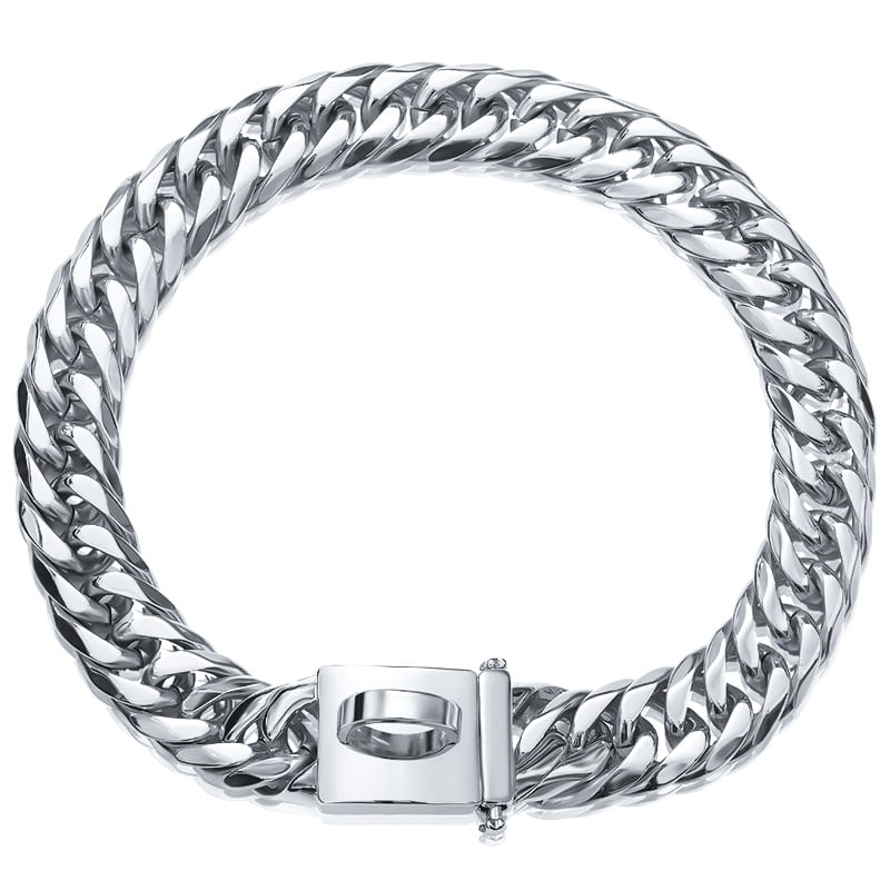 Gold Stainless Steel Dog Collar and Leash for Pitbulls